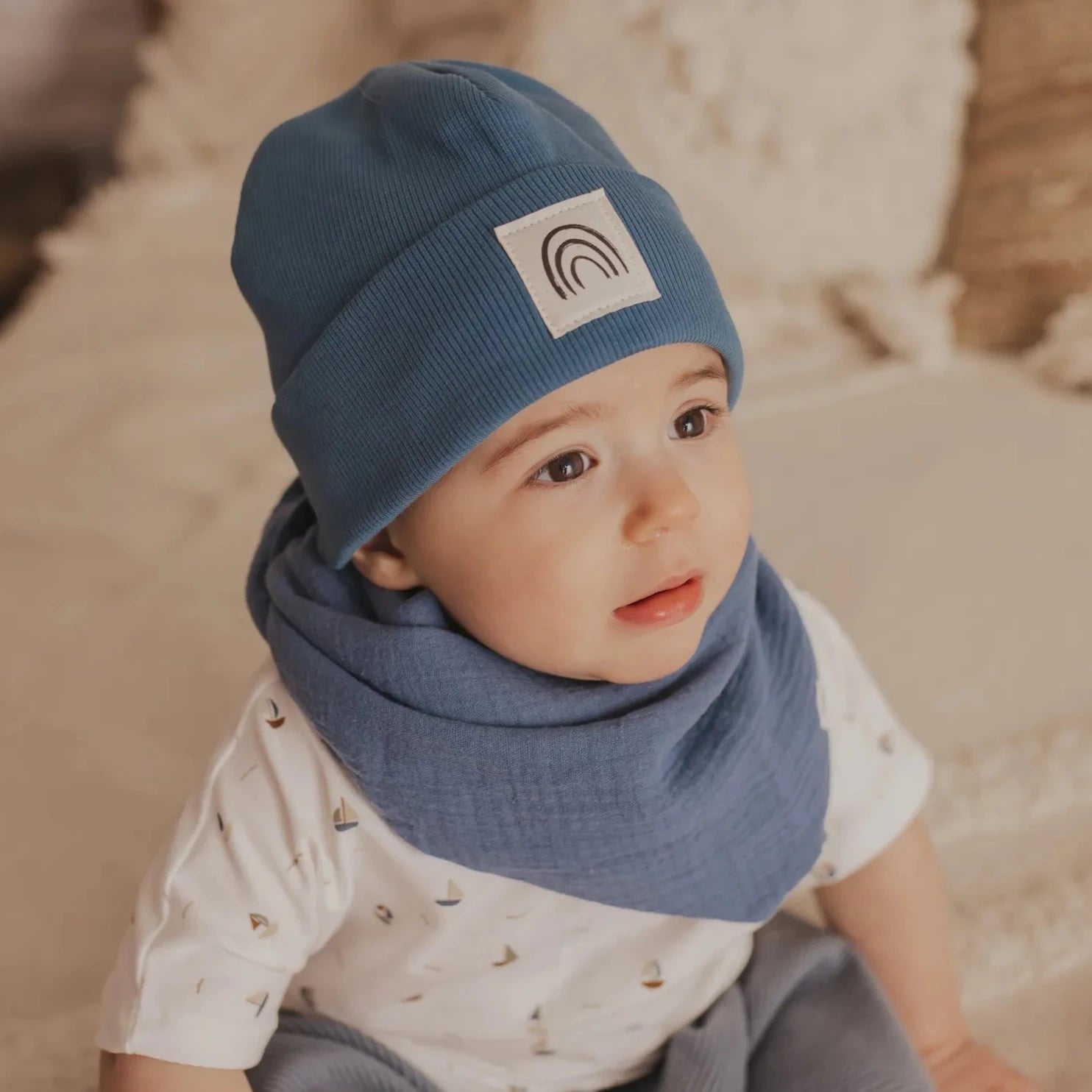 Rib Beanie "Blau“