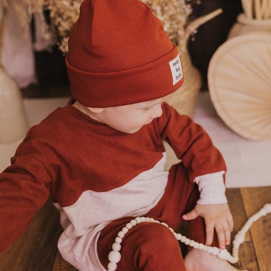 Rib Beanie "Rostrot"