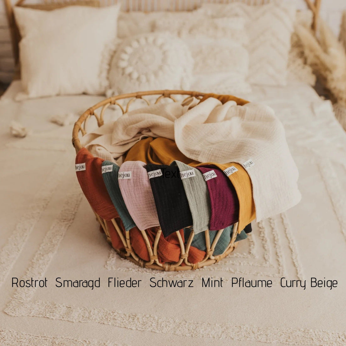 Musselin Halstuch "Erwachsene" - Curry & Flieder