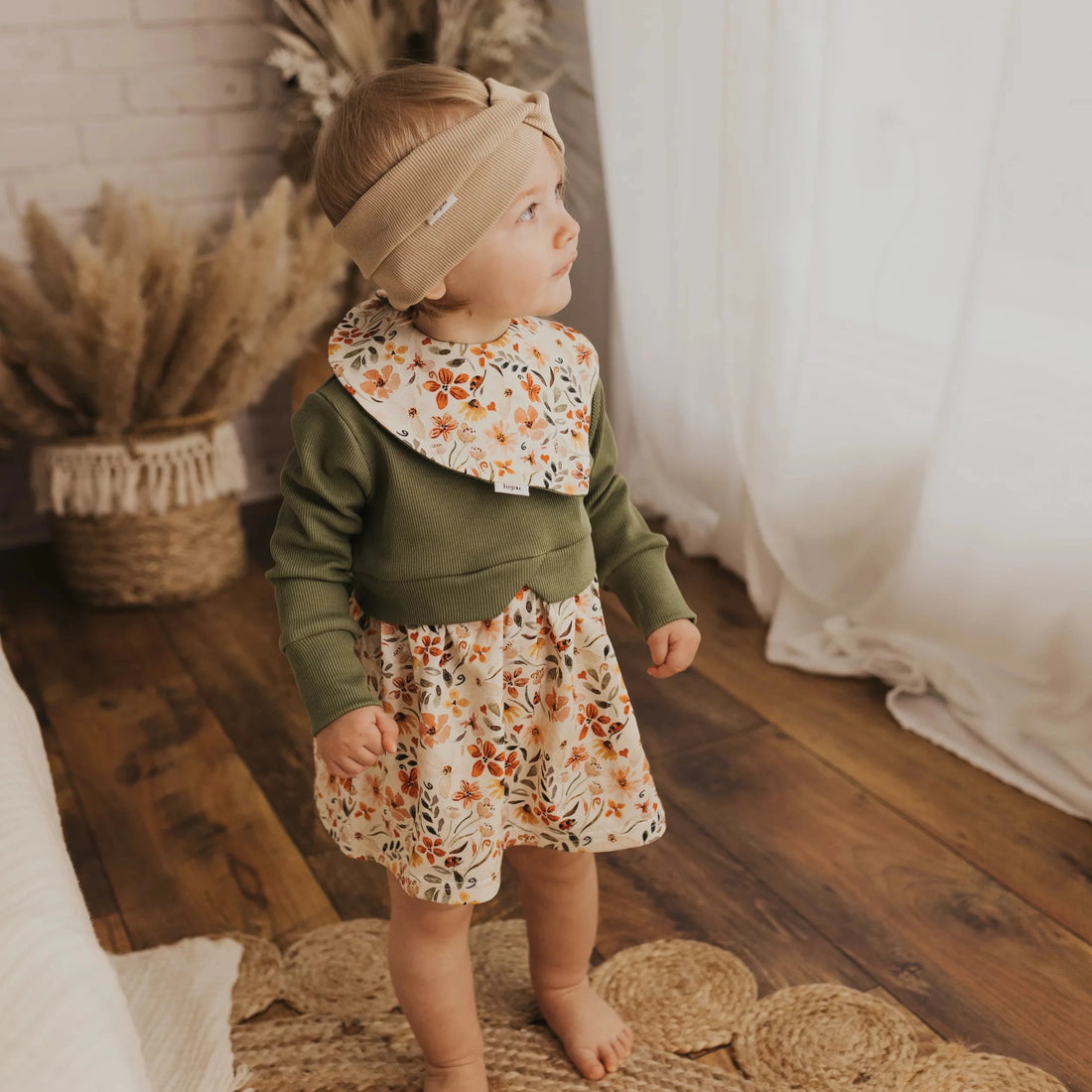 Kleid "Blumen/Grün" - 74/80