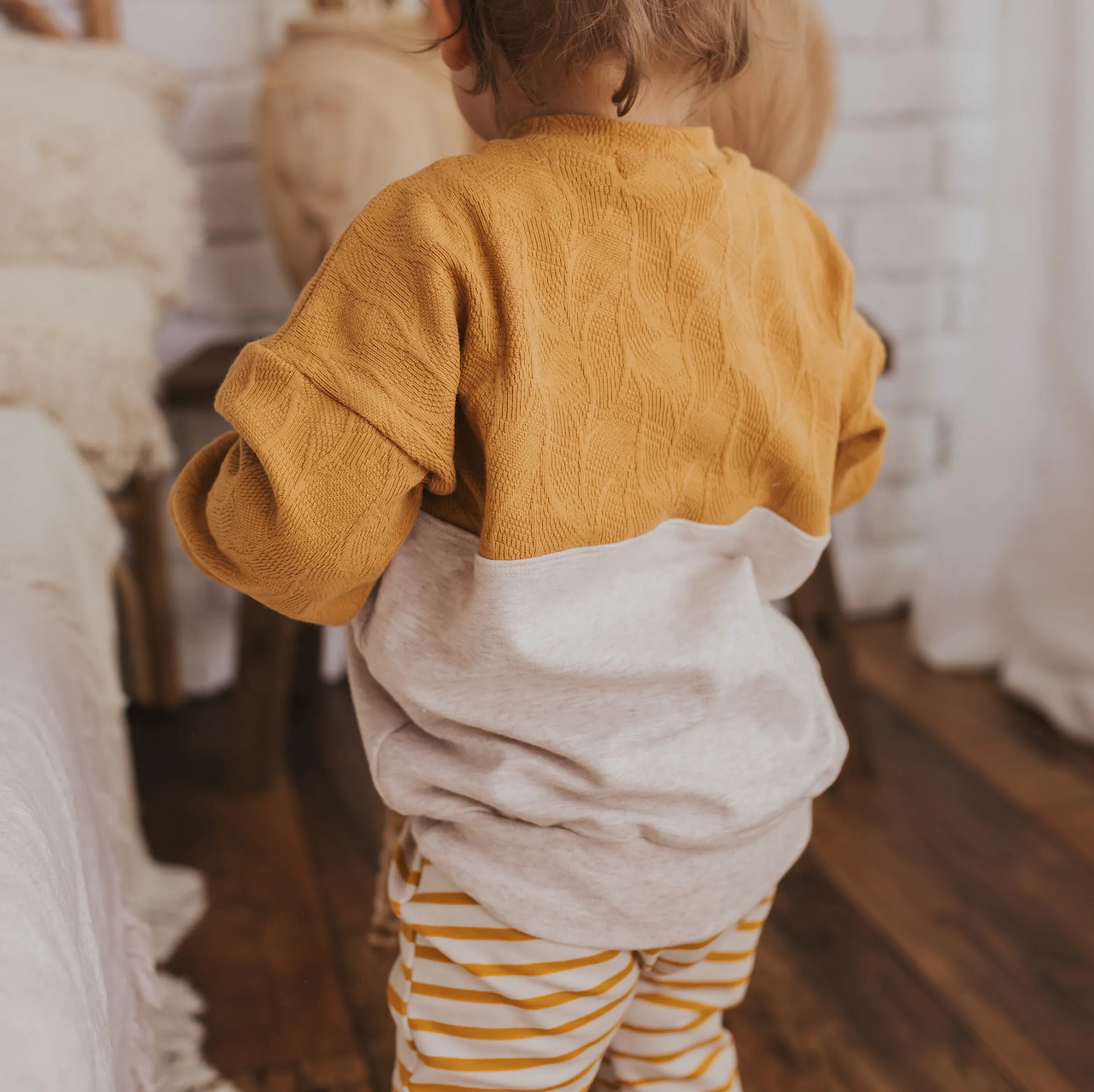 Oversized Sweater "Gelb/Beige"