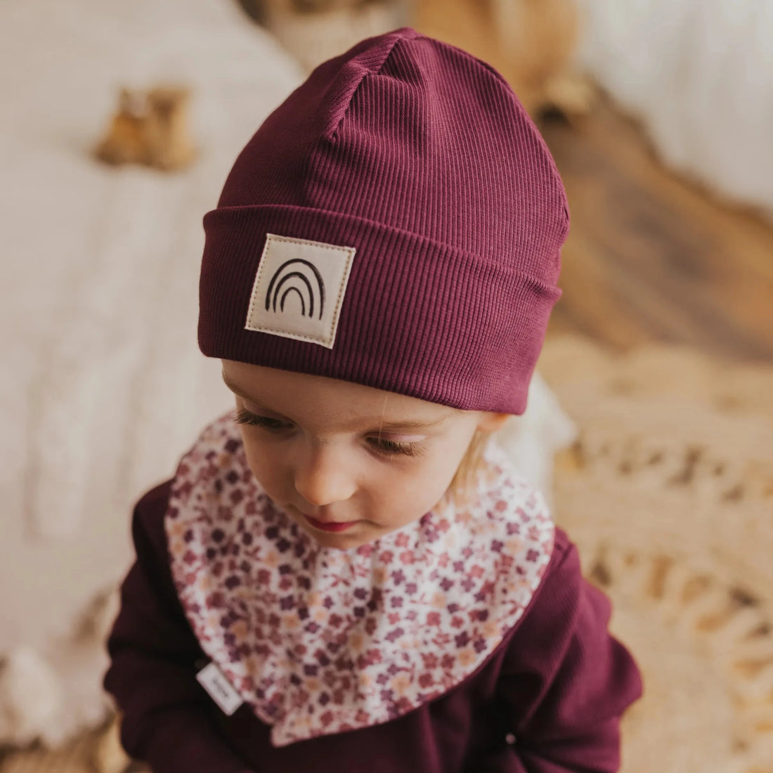 Rib Beanie "Pflaume" - XXS & XS